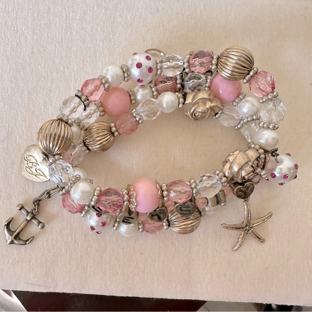 Betsy Johnson Pink Nautical Theme Bracelet